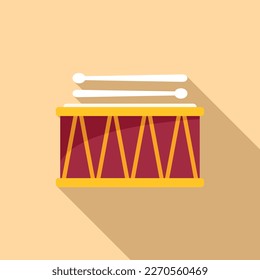 Acoustic drum icon flat vector. Music instrument. Snare toy