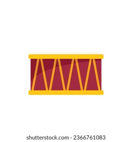 Acoustic drum icon flat vector. Music instrument. Snare toy isolated