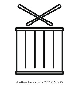 Acoustic drum icon outline vector. Music instrument. Snare toy