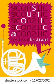 ACOUSTIC FESTIVAL. THE MUSICAL BIRD. 
A serie of music festivals posters. Funny and cool drawings.
