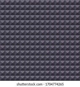 Acoustic foam material background. Soft rubber plain of square cutted pyramids. Music record studio theme seamless pattern. 