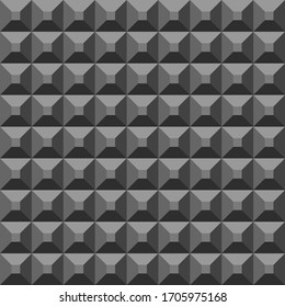Acoustic foam material background. Soft rubber plain of square cutted pyramids. The pattern of the soundproof panel