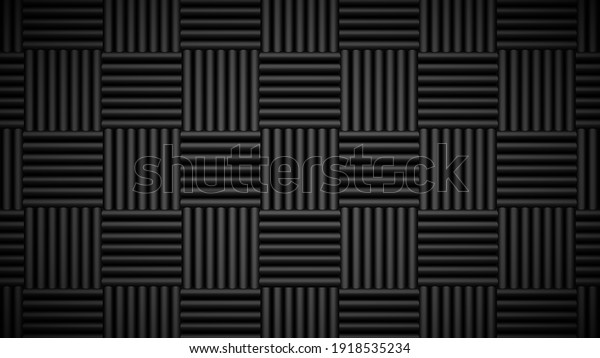 Acoustic foam tiles. Sound\
studio wall panels, soundproof material pattern vector background\
illustration