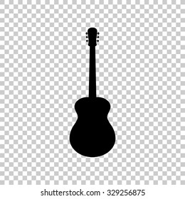 acoustic gitar vector icon - black illustration