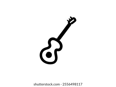 Acoustic guitar abstract sketch icon image. vector illustration