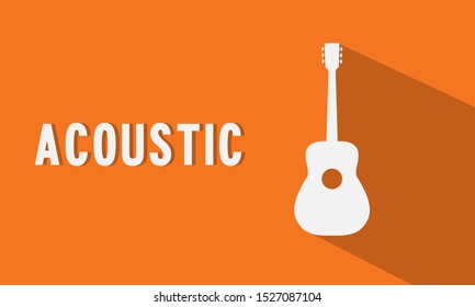 Acoustic guitar background flat design