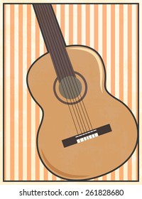 acoustic guitar background, illustration in vector format