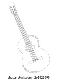 acoustic guitar background, illustration in vector format