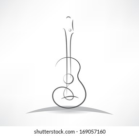 acoustic guitar bending line icon