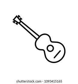 acoustic guitar black line vector icons