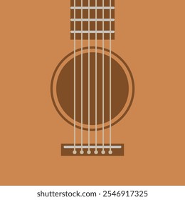 Corpo de guitarra acústica. Ilustração vetorial.