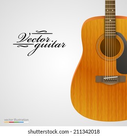 Acoustic guitar bright background. Vector illustration. Var 1