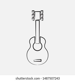 Acoustic guitar contour vector illustration