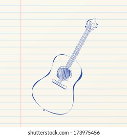 Acoustic guitar drawing