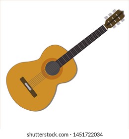 acoustic guitar drawing in vector