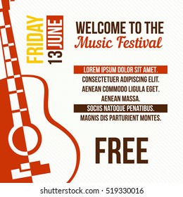 Acoustic Guitar Event Design For Flyer, Poster, Invitation. 