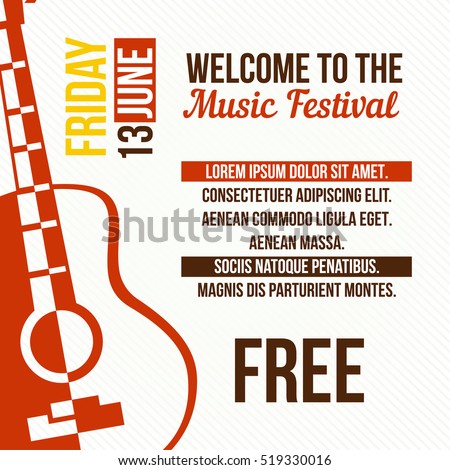 acoustic guitar event design flyer poster stock vector royalty free