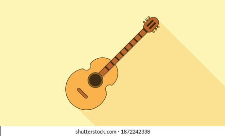 Acoustic Guitar Flat Design with Unique Shape