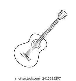 Acoustic guitar flat image doodles