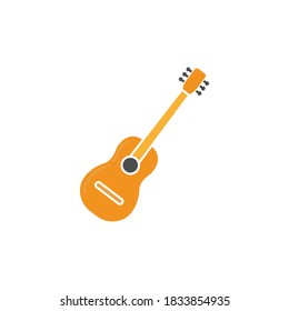 acoustic guitar flat symbol. Design template vector