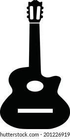 acoustic guitar in front of white background
