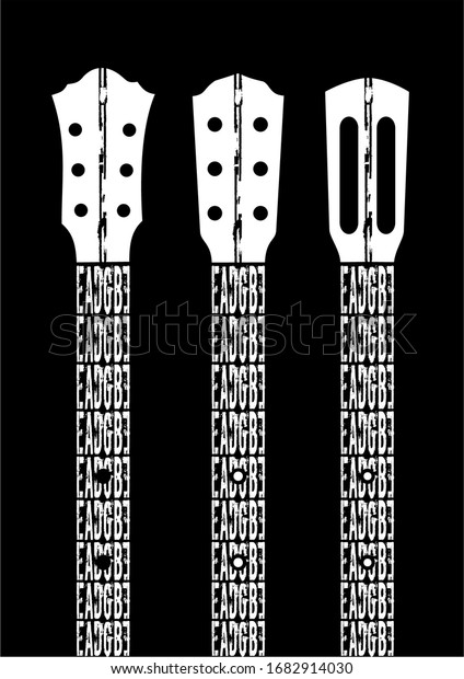 Acoustic Guitar Headstock Silhouettes Vector Stock Vector Royalty Free 1682914030 Shutterstock 5654