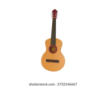Akustische Gitarre Symbol 3D Render Illustration