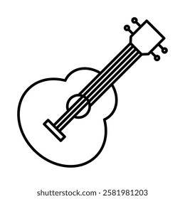 Acoustic guitar icon Black and white logo