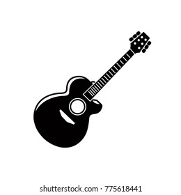 acoustic guitar icon black and white