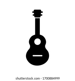 Acoustic guitar icon design black symbol isolated on white background. Vector EPS 10.