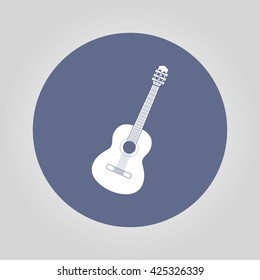 acoustic guitar icon. Flat design style eps 10