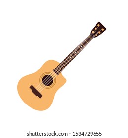 Acoustic guitar icon. Flat illustration of acoustic guitar vector icon for web design