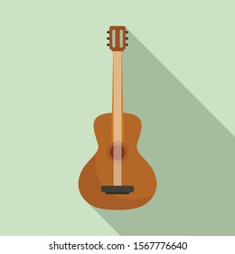 Acoustic guitar icon. Flat illustration of acoustic guitar vector icon for web design