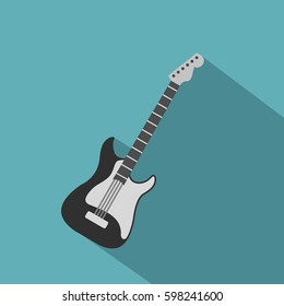 Acoustic guitar icon. Flat illustration of acoustic guitar vector icon for web