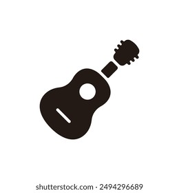 Acoustic guitar icon. Flat silhouette version.