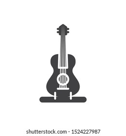 Acoustic guitar icon. flat simple pictogram. Classic Guitar vector illustration