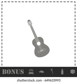 Acoustic guitar icon flat. Simple vector symbol and bonus icon