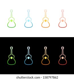 Acoustic Guitar Icon. Glossy Icon Collection