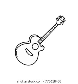 acoustic guitar icon line art
