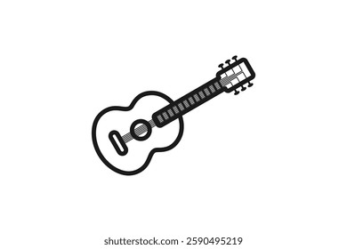 acoustic guitar icon line vector design