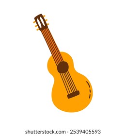 Ícone de guitarra acústica. ilustração vetor minimalista no fundo branco.