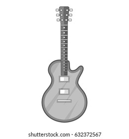 Acoustic guitar icon in monochrome style isolated on white background vector illustration