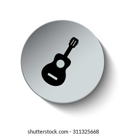 Acoustic guitar icon. Guitar icon. Music icon. Illustration. Vector. EPS 10