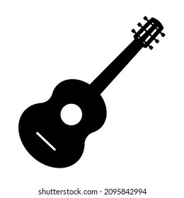 Acoustic guitar icon. Musical instrument in flat style. Design for music apps and websites