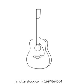 Acoustic guitar icon on white background. Vector illustration