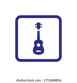 Acoustic guitar icon on white background.