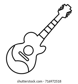 Acoustic guitar icon. Outline illustration of acoustic guitar vector icon for web design isolated on white background