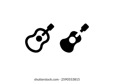 Acoustic guitar icon in outline and solid Vector