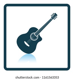 Acoustic guitar icon. Shadow reflection design. Vector illustration.