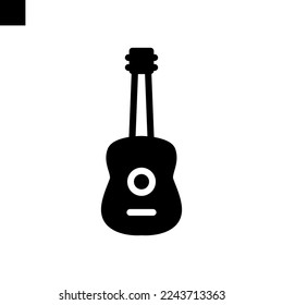 acoustic guitar icon solid style vector